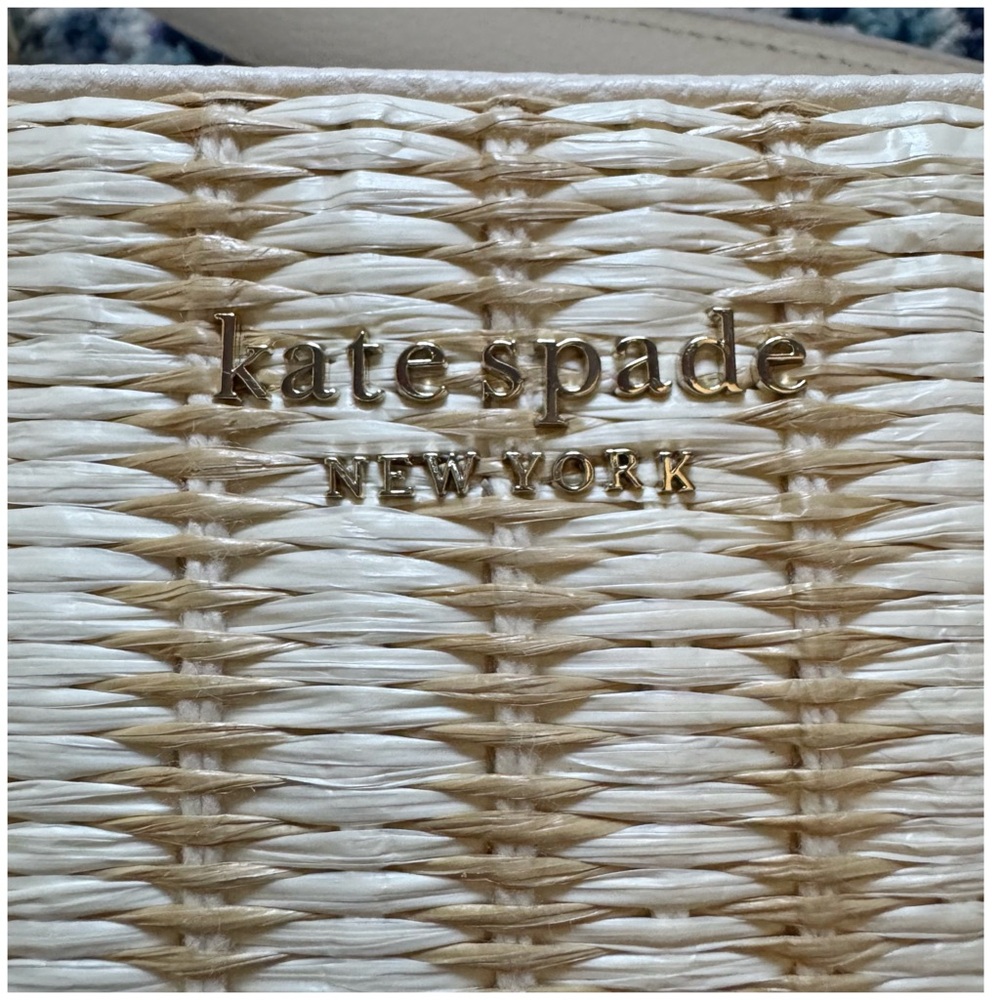 NWOT Kate Spade Astrid Straw Camera Bag Crossbody - Picture 9 of 16